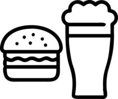 Glass of beer and a burger symbolizing pub favorites with ample space for text. concept as A glass of beer and a burger representing popular pub favorites and ca vector