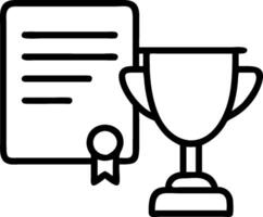 Golden cup and a certificate symbolizing excellence and recognition with ample space for text. concept as A golden cup placed next to a certificate representing vector