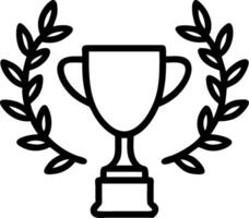 Golden trophy and a laurel wreath symbolizing first place and recognition with ample space for text. concept as A golden trophy surrounded by a laurel wreath rep vector