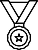Gold star and a medal symbolizing distinction and victory with ample space for text. concept as A gold star paired with a medal representing distinction and the vector