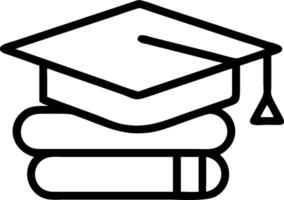 Graduation Cap and Books concept as An icon of a graduation cap and a stack of books set against a clean background offering ample space for text or graphics sym vector
