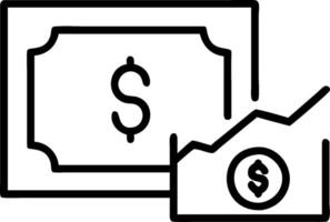 Graph and dollar bill icon with blank space for custom branding concept as A customizable graph and dollar bill icon with blank space for adding custom branding vector