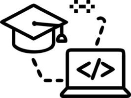 Graduation Cap with Laptop and Coding Book concept as A graduation cap with a laptop and a coding book set against a dreamy background offering ample space for t vector