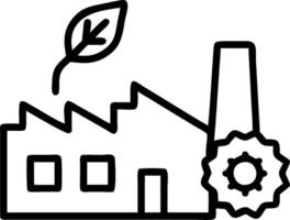 Green factory and an eco friendly badge symbolizing green manufacturing with ample space for text. concept as A green factory with an eco friendly badge represen vector
