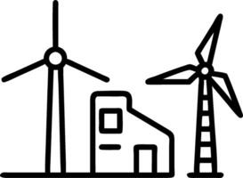 Green construction site and a wind turbine symbolizing eco friendly building practices with ample space for text. concept as A green construction site with a win vector