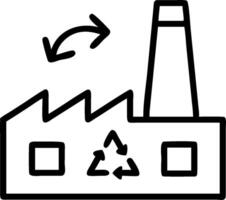 Green factory and a recycling symbol symbolizing sustainable production with ample space for text. concept as A green factory with a recycling symbol representin vector