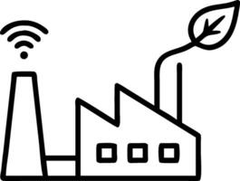 Green technology symbol and a factory symbolizing innovation in green industry with ample space for text. concept as A green technology symbol and a factory repr vector
