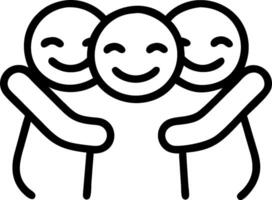 Group Hug and Smiles concept as A group hug with smiling faces and ample copy space symbolizing the joy and camaraderie in friendship. in Photo Stock Concept vector