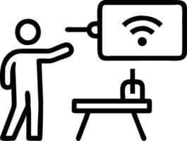 Gym Teacher with Digital Training Equipment and Students in High Tech Gym concept as Long shot of a gym teacher using digital training equipment and teaching stu vector