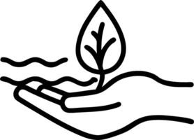 Hand holding a cut leaf in a green field concept as A hand gently holding a cut leaf in a lush green field symbolizing environmental responsibility and sustainab vector