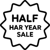 Half year sale symbol with copy space for project planning concept as An artistic rendering of a half year sale symbol with spacious copy space suitable for proj vector