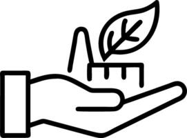 Hand holding a cut leaf in a green field concept as A hand gently holding a cut leaf in a lush green field symbolizing environmental responsibility and sustainab vector