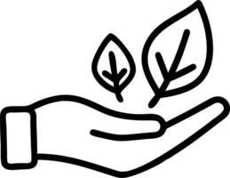 Hand holding a cut leaf in a green field concept as A hand gently holding a cut leaf in a lush green field symbolizing environmental responsibility and sustainab vector