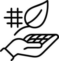 Hand holding a cut leaf in a green field concept as A hand gently holding a cut leaf in a lush green field symbolizing environmental responsibility and sustainab vector
