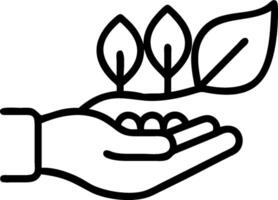 Hand holding a cut leaf in a green field concept as A hand gently holding a cut leaf in a lush green field symbolizing environmental responsibility and sustainab vector
