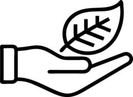 Hand holding a cut leaf in a green field concept as A hand gently holding a cut leaf in a lush green field symbolizing environmental responsibility and sustainab vector