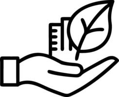 Hand holding a cut leaf in a green field concept as A hand gently holding a cut leaf in a lush green field symbolizing environmental responsibility and sustainab vector