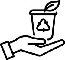 Hand holding a cut leaf in a green field concept as A hand gently holding a cut leaf in a lush green field symbolizing environmental responsibility and sustainab vector