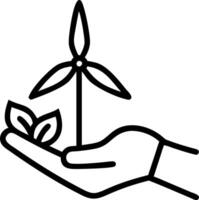 Hand holding a cut leaf in a green field concept as A hand gently holding a cut leaf in a lush green field symbolizing environmental responsibility and sustainab vector