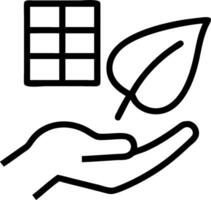 Hand holding a cut leaf in a green field concept as A hand gently holding a cut leaf in a lush green field symbolizing environmental responsibility and sustainab vector