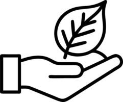 Hand holding a cut leaf in a green field concept as A hand gently holding a cut leaf in a lush green field symbolizing environmental responsibility and sustainab vector