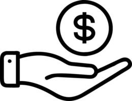 Hand Holding Digital Currency Icon concept as A hand holding a digital currency icon against a plain background allowing for ample space for text or graphics. in vector