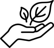 Hand holding a cut leaf in a green field concept as A hand gently holding a cut leaf in a lush green field symbolizing environmental responsibility and sustainab vector