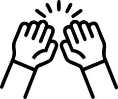 Hands high fiving symbolizing team success and challenge with ample space for text. concept as Hands high fiving each other representing the celebration of team vector