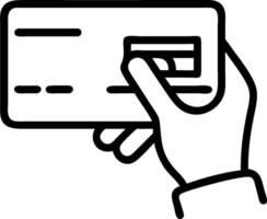 Hands Holding Digital Card concept as Hands holding a digital card against a plain background highlighting modern digital banking with ample copy space for text vector