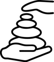 Hands stacking stones symbolizing balance and team challenge with ample space for text. concept as Hands stacking stones into a balanced structure representing t vector
