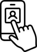 Hand with Mobile Security App concept as A hand interacting with a security app on a mobile device with a clean background providing ample space for text or grap vector