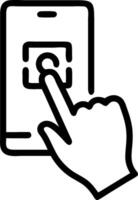 Hand Using Mobile Authentication App concept as A hand using an authentication app on a mobile device with a clean background providing ample space for text or g vector