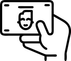 Hand with Facial Recognition Device concept as A hand holding a device with facial recognition capabilities set against a plain background with room for text or vector