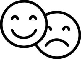 Happy face and a sad face symbolizing positive and negative emotions with ample space for text. concept as A happy face and a sad face representing the dos of fo vector