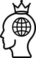 Head of State with Crown and Globe concept as An image of a head of state with a crown and globe set against a whimsical background offering ample space for text vector