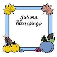 Harvest Table Border with Pie and Cranberries with Grateful Wording concept as A charming border frame featuring a harvest table setting with a pumpkin pie and a vector