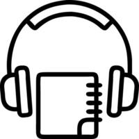 Headphones and notebook illustration with space for text and graphics concept as An illustrative headphones and notebook design featuring ample space for both te vector