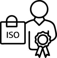 Health and Safety Consultant with ISO Badge and Compliance Report concept as A health and safety consultant holding an ISO badge and a compliance report set agai vector