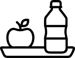 Healthy snack tray and a water bottle symbolizing nutrition and hydration with ample space for text. concept as A healthy snack tray and a water bottle represent vector