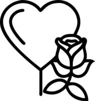 Heart and rose icon with copy space for website banners concept as A sleek heart and rose icon with generous copy space suitable for creating eye catching websit vector