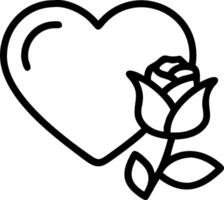 Heart and rose icon with copy space for website banners concept as A sleek heart and rose icon with generous copy space suitable for creating eye catching websit vector