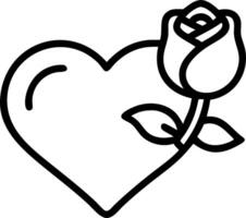 Heart and rose icon with copy space for website banners concept as A sleek heart and rose icon with generous copy space suitable for creating eye catching websit vector