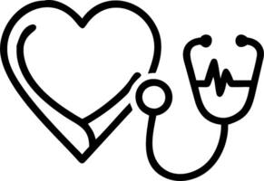 Heart and stethoscope symbolizing health and diagnostics with ample space for text. concept as A heart icon and a stethoscope representing the fundamentals of he vector