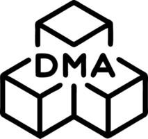 Hexagon Pattern and DMA Text concept as A logo featuring a hexagon pattern and DMA text symbolizing organized data management perfect for T shirt designs. in P vector
