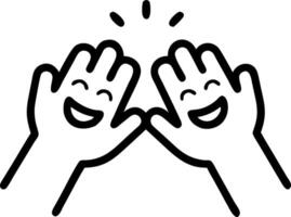 High Five and Smiling Faces concept as A high five with smiling faces and ample copy space symbolizing the support and joy in friendship. in Photo Stock Concept vector