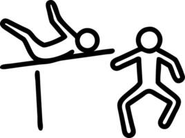 High jump athlete and a limbo dancer symbolizing high and low movement with ample space for text. concept as A high jump athlete and a limbo dancer representing vector