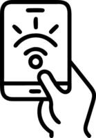 Homeowner Adjusting Smart Lighting concept as Homeowner uses a smartphone app to adjust smart lighting for mood and energy efficiency. in Photo Stock Concept vector
