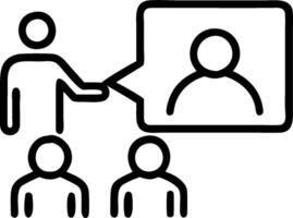 HR manager conducting a hybrid training session concept as An HR manager conducting a hybrid training session with employees in the training room and joining rem vector