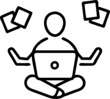 HR Specialist with Forms and Laptop in Whimsical Office concept as Long shot of an HR specialist with forms and a laptop in a whimsical office. The background fe vector