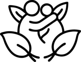 Hugging Figures and Leaves concept as Hugging figures with leaves and ample copy space symbolizing growth and nature in a hug. in Photo Stock Concept vector